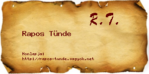 Rapos Tünde névjegykártya